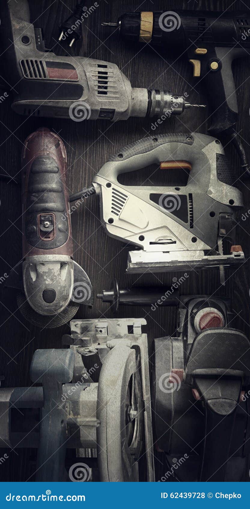 Electric hand tools stock photo. Image of cable, construction 62439728