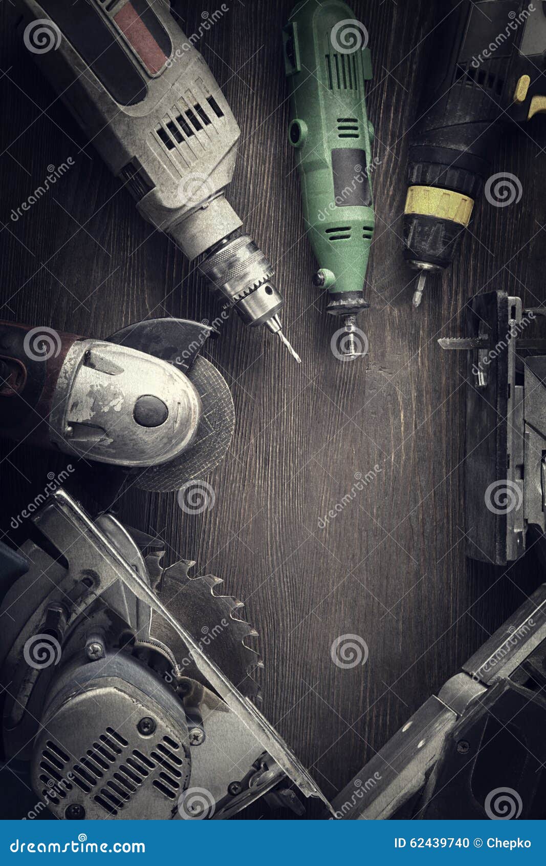 Electric hand tools stock photo. Image of electricity 62439740