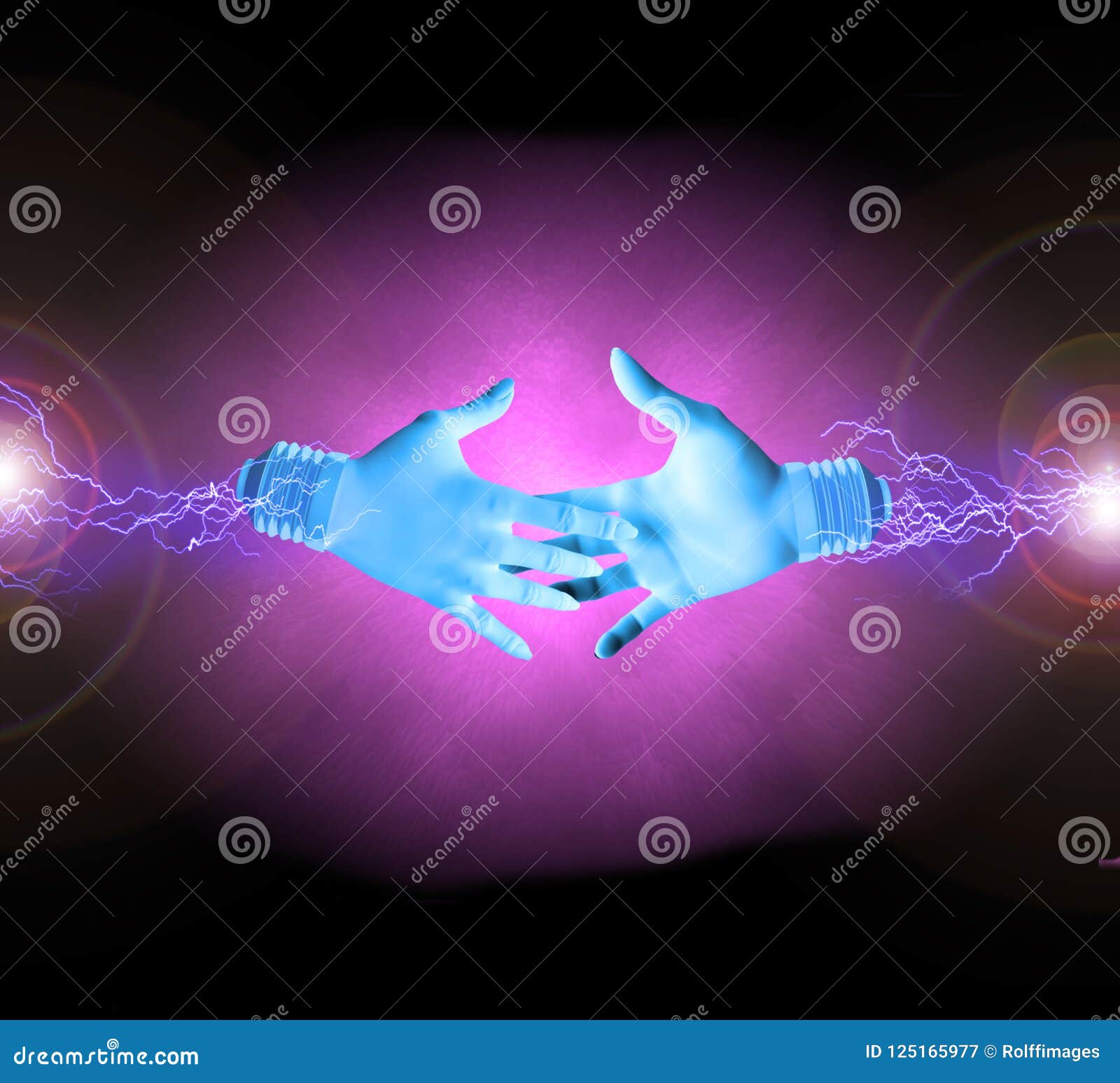 Electric handshake stock illustration. Illustration of lightbulb