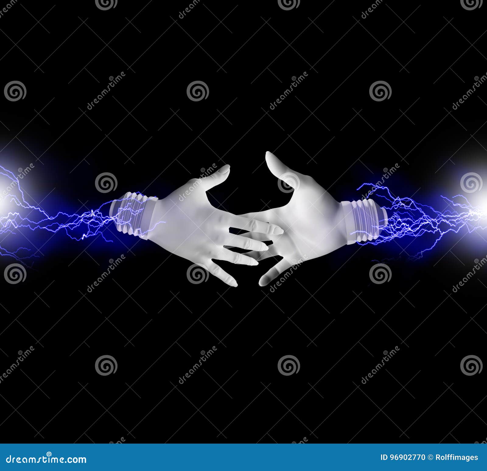 Electric handshake stock illustration. Illustration of electrical