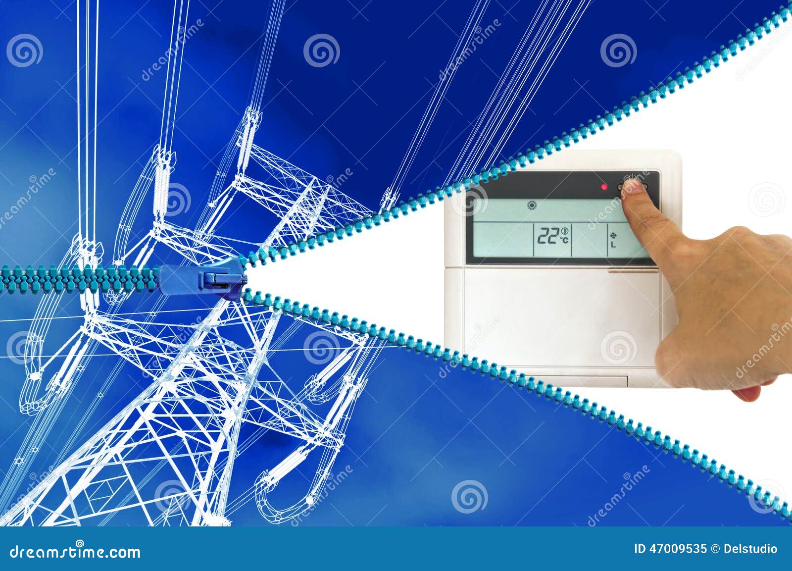 Electric Heating or Cooling System Stock Image Image of system