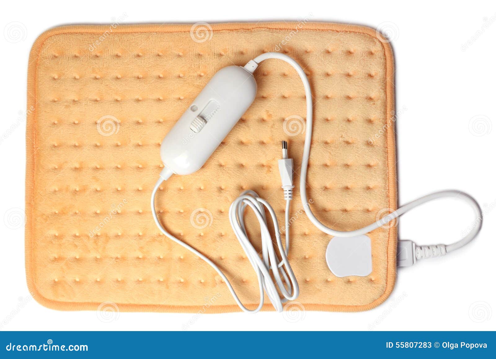 Electric heating pad stock image. Image of design, cable 55807283