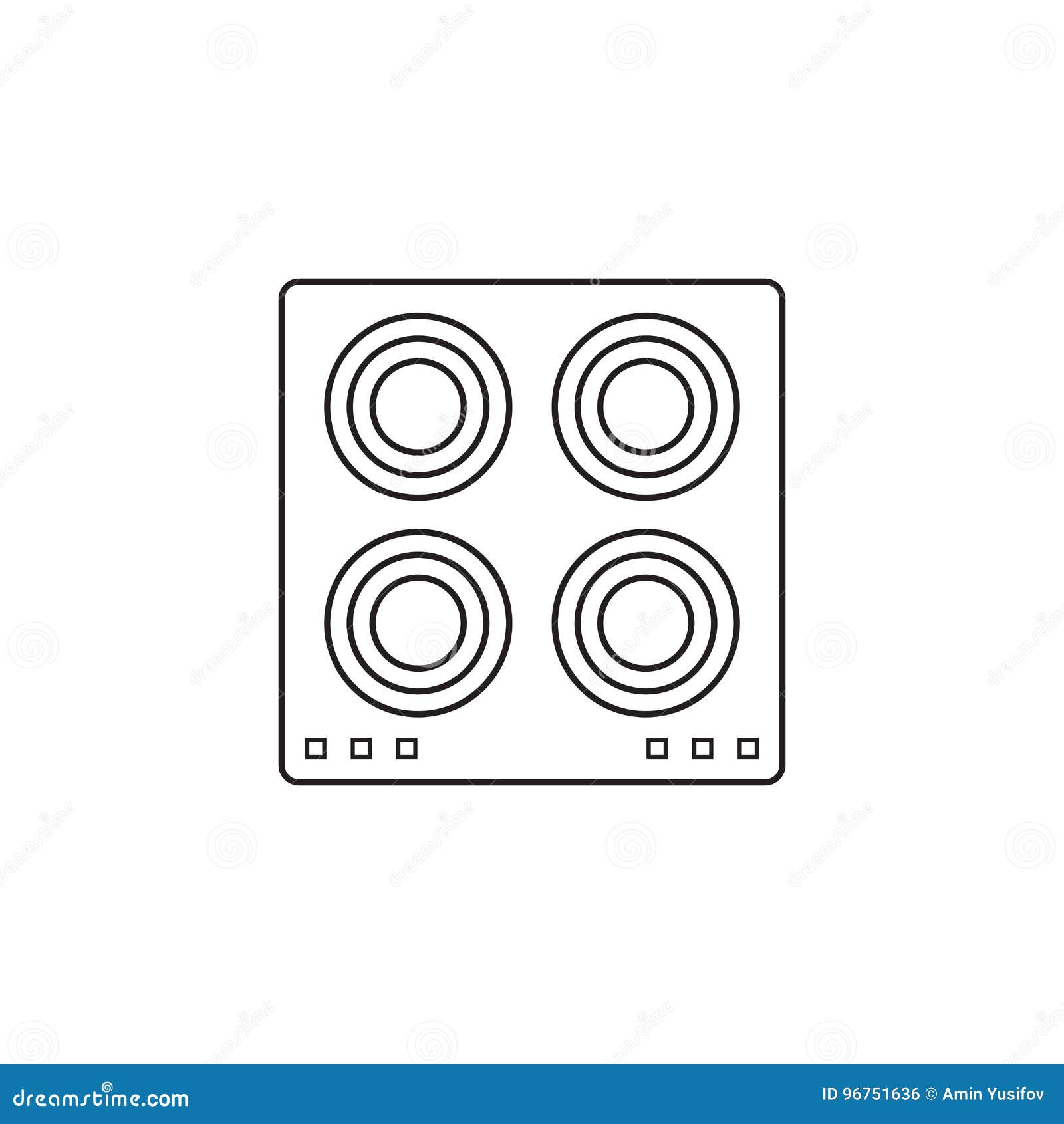 Electric Hot Plate Icon, Cooking Panel Stock Vector