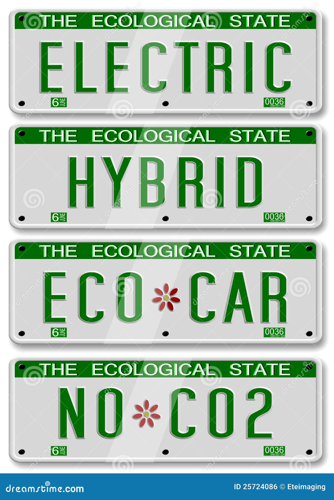 Electric hybrid car plates stock illustration. Illustration of technology 25724086