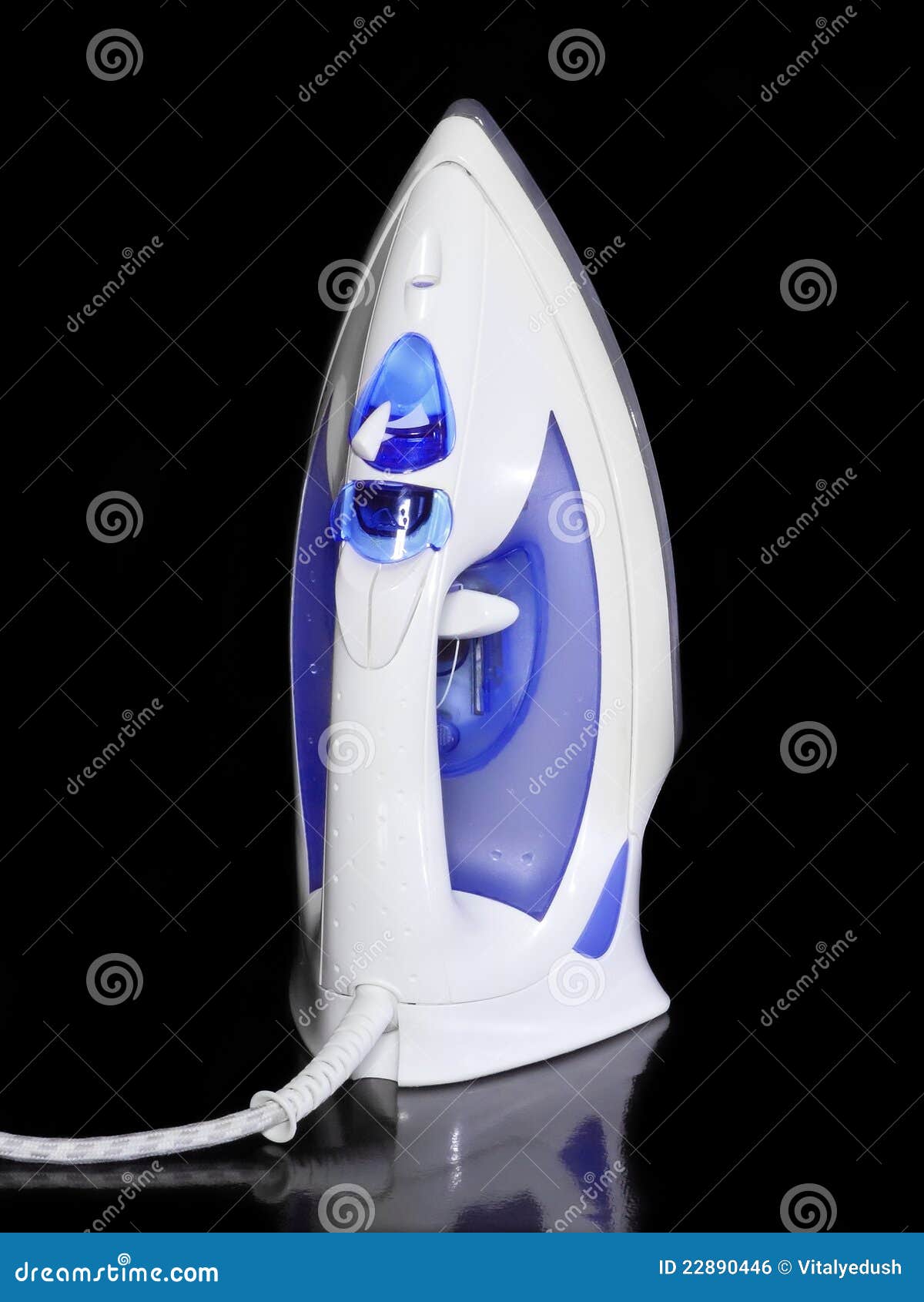 Electric Iron on Black Background. Stock Photo Image of equipment