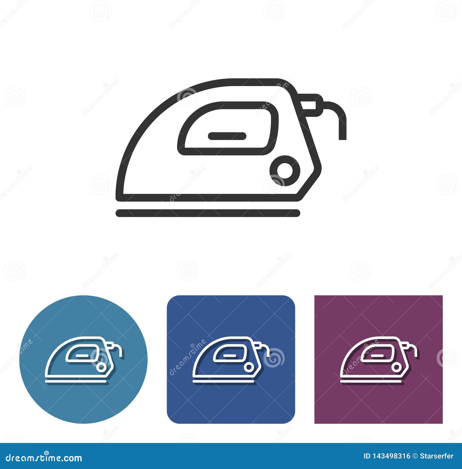 Electric iron line icon stock vector. Illustration of sign 143498316