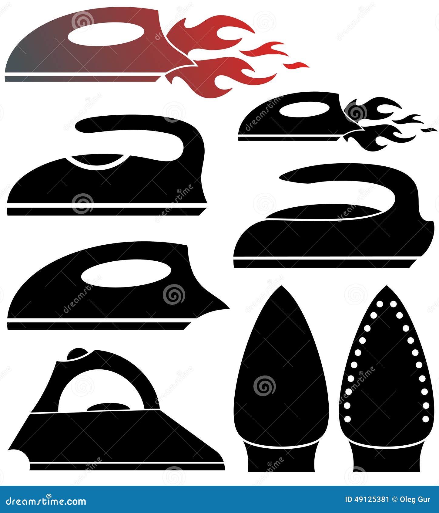 Electric Iron Cartoon Vector And Illustration, Black And White, Hand Drawn, Sketch Style