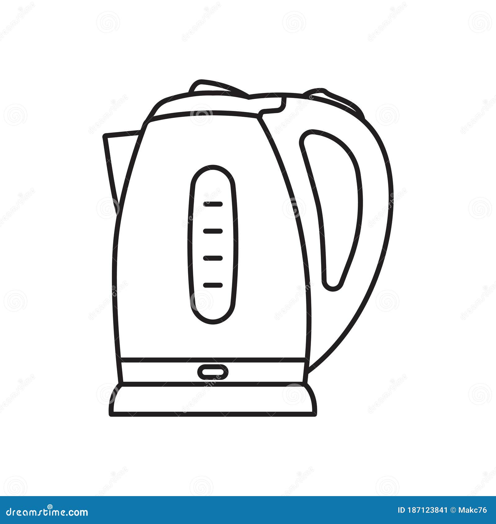 Electric Kettle Flat Isolated on White Icon. Vector Stock Vector