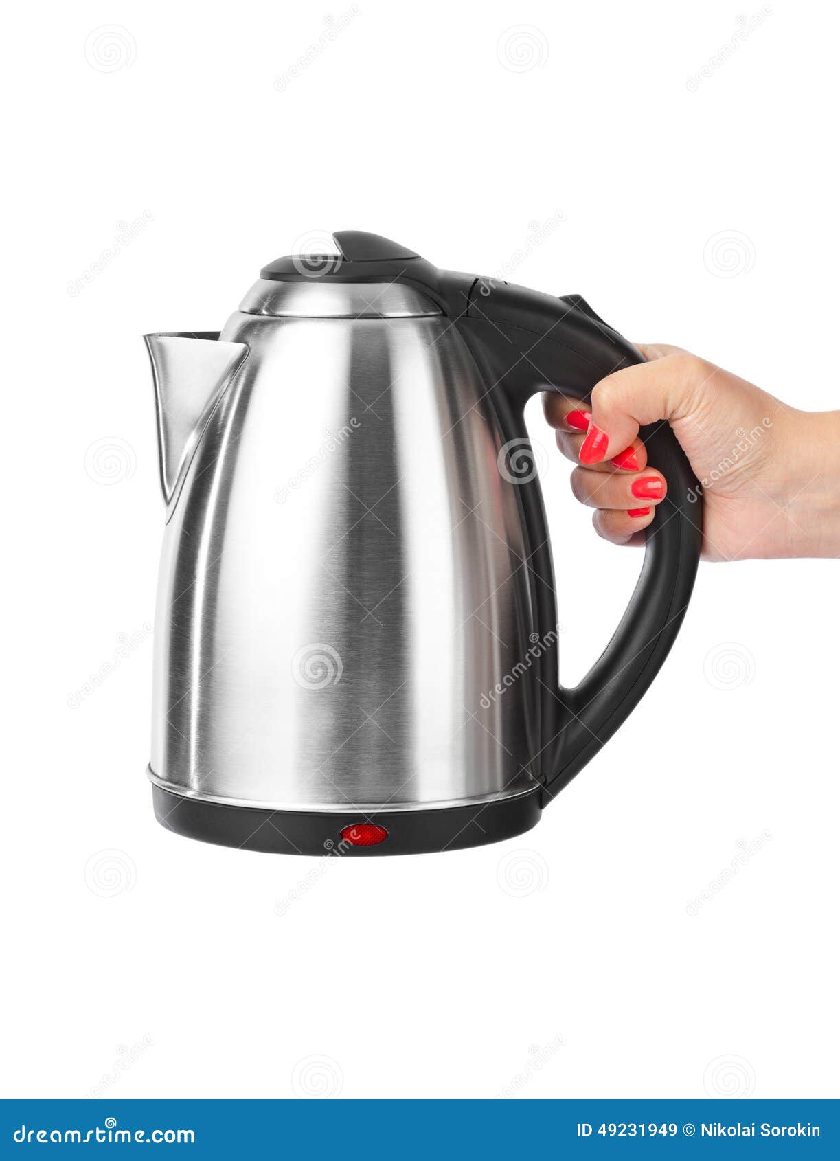 Electric kettle in hand stock image. Image of heat, housewife 49231949
