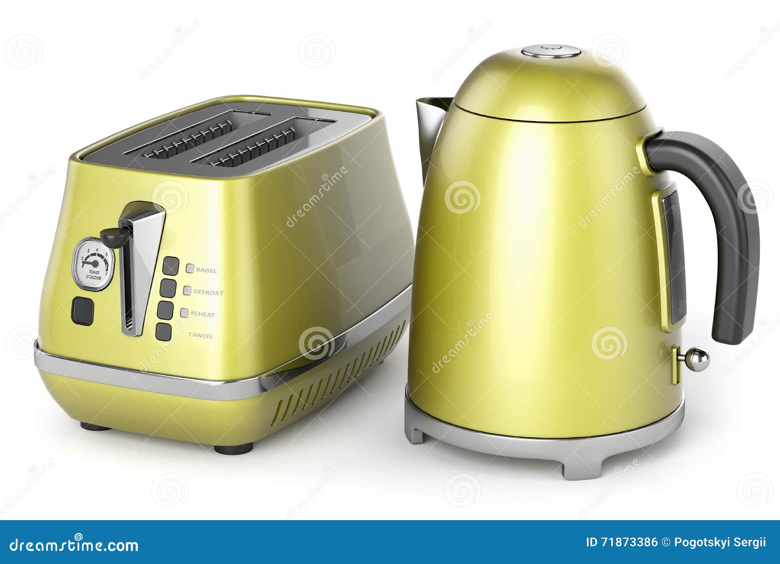 Electric Kettle and Toaster 3d Stock Illustration Illustration of kitchen, dinner 71873386