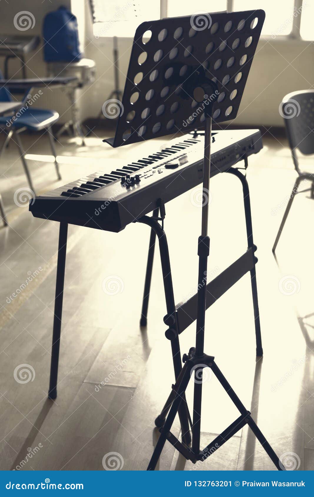 Keyboard And Note Stand Stock Image Image Of Light 132763201
