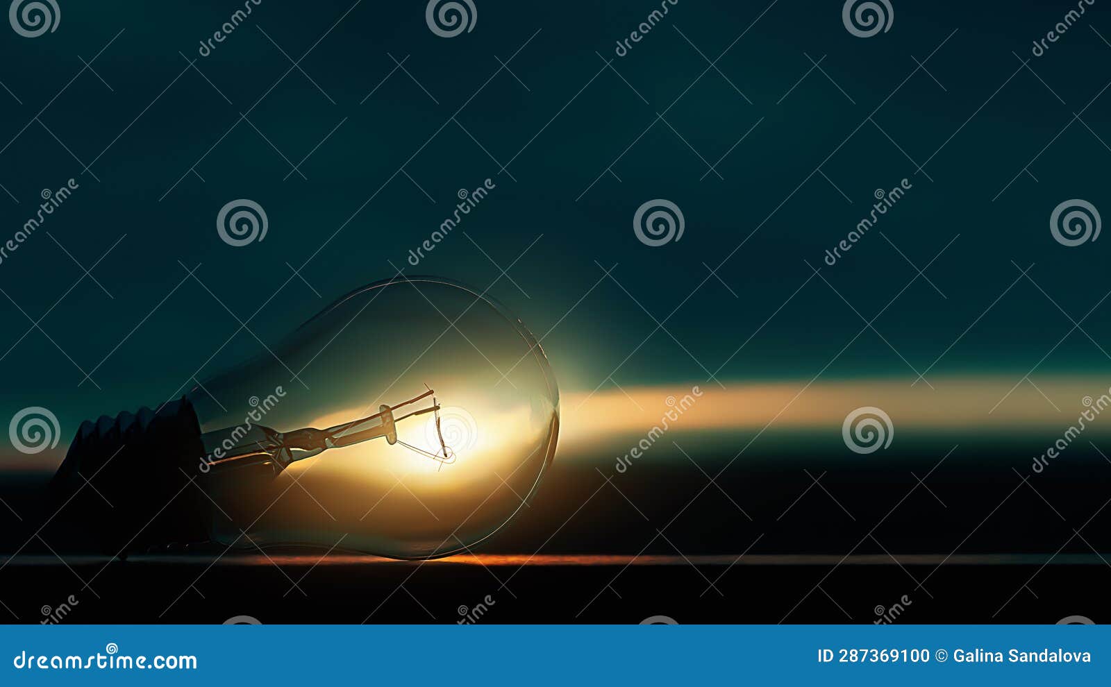 An Electric Lamp in the Sunlight. Responsible Energy Consumption