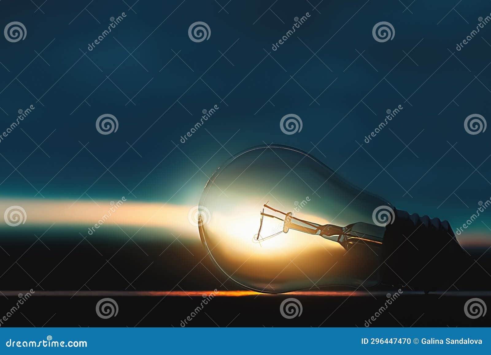 An Electric Lamp in the Sunlight. Responsible Energy Consumption