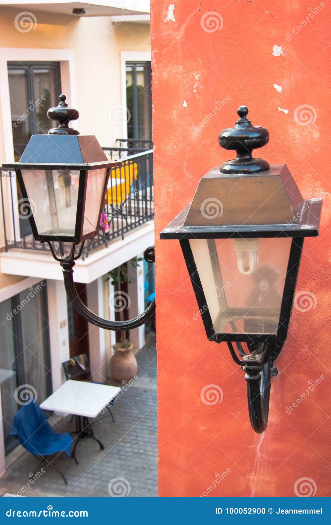 Electric Lantern on the Wall Stock Photo Image of iron, decor 100052900
