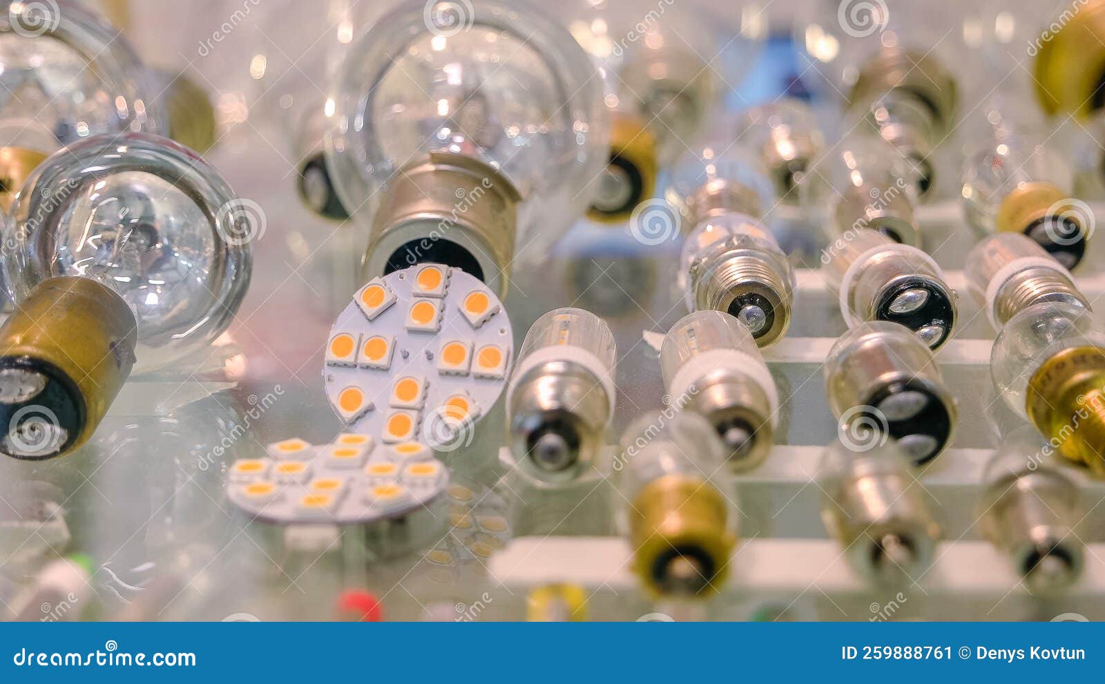 Electric Light Bulbs of Various Shape and Base. Stock Image Image of