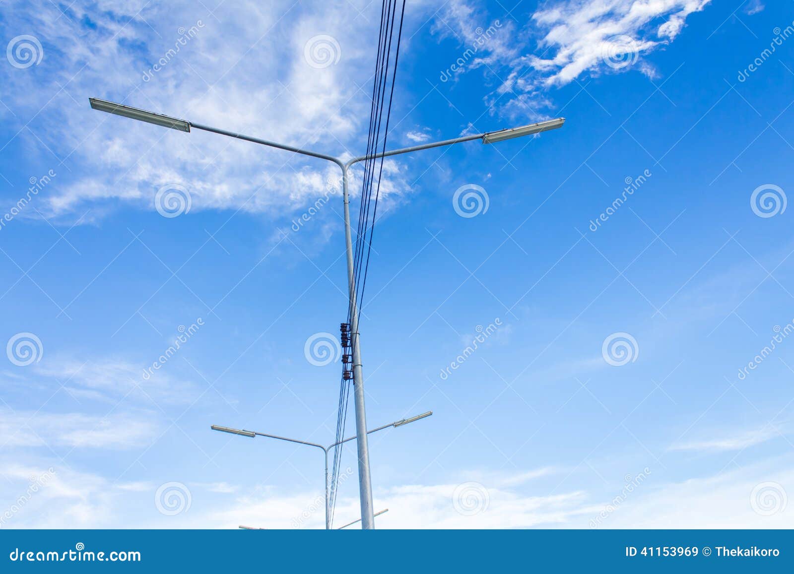 Electric Lighting System Tower Stock Image Image of halogen, blue