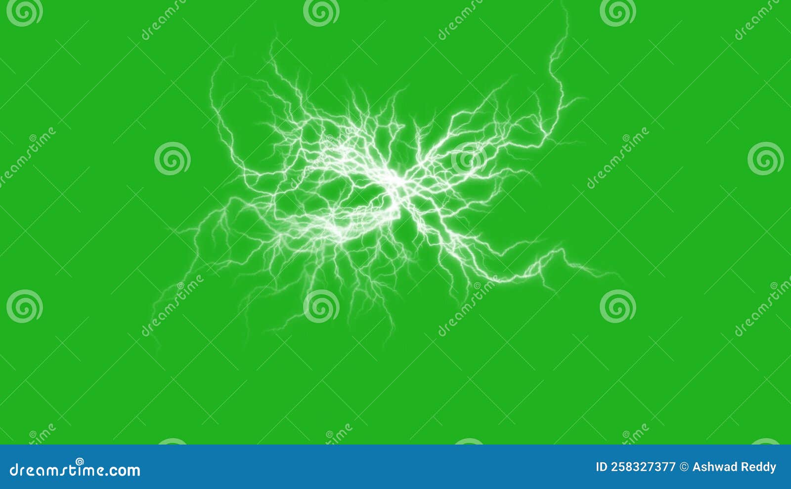 Electric Lightning Field Motion Graphics with Green Screen Background