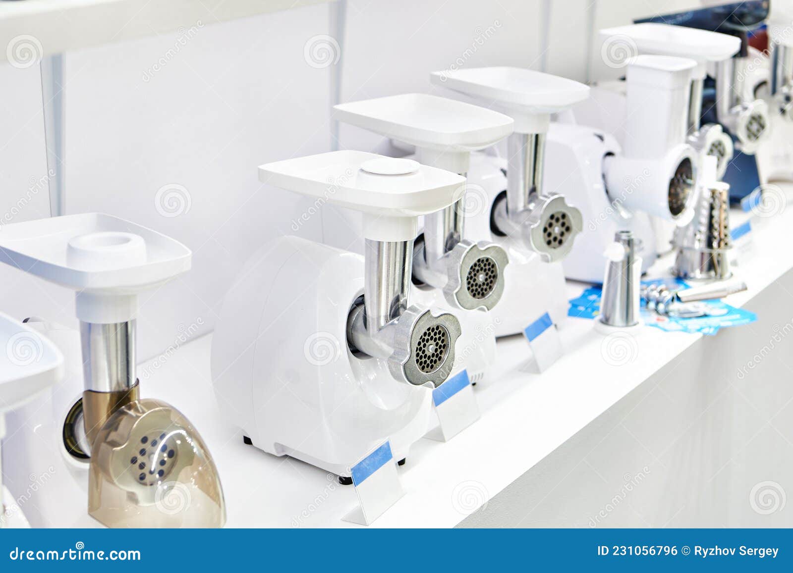 Electric meat grinders stock photo. Image of plastic 231056796