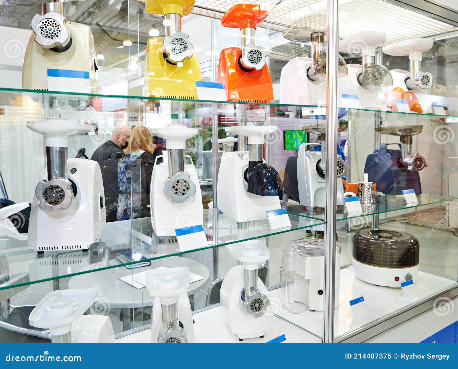 Electric Meat Grinders in Store Stock Image Image of device, mincing