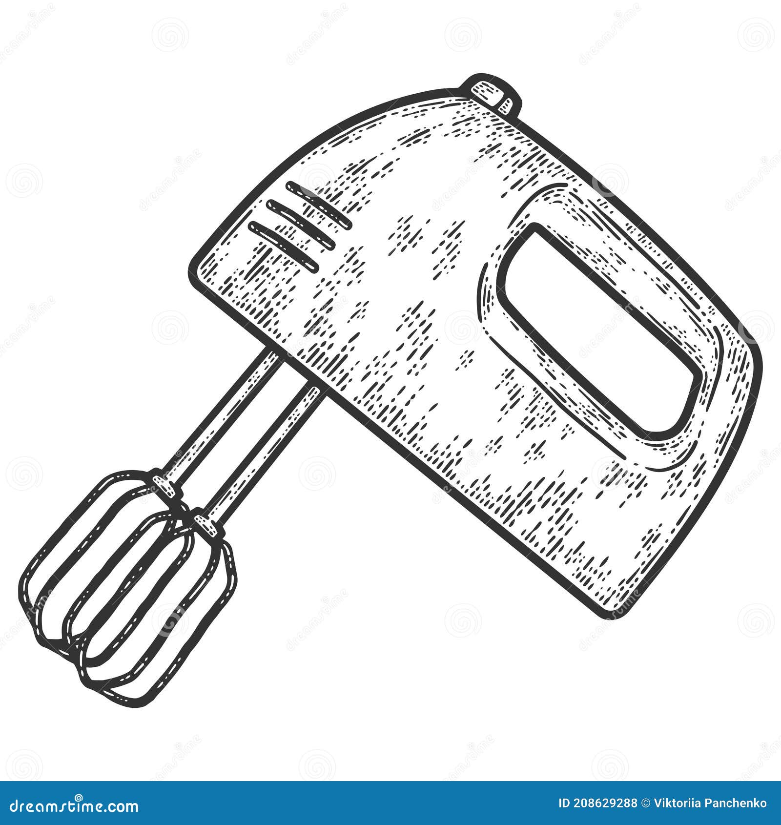 Drawing of isolated hand mixer on the white background:: tasmeemME.com