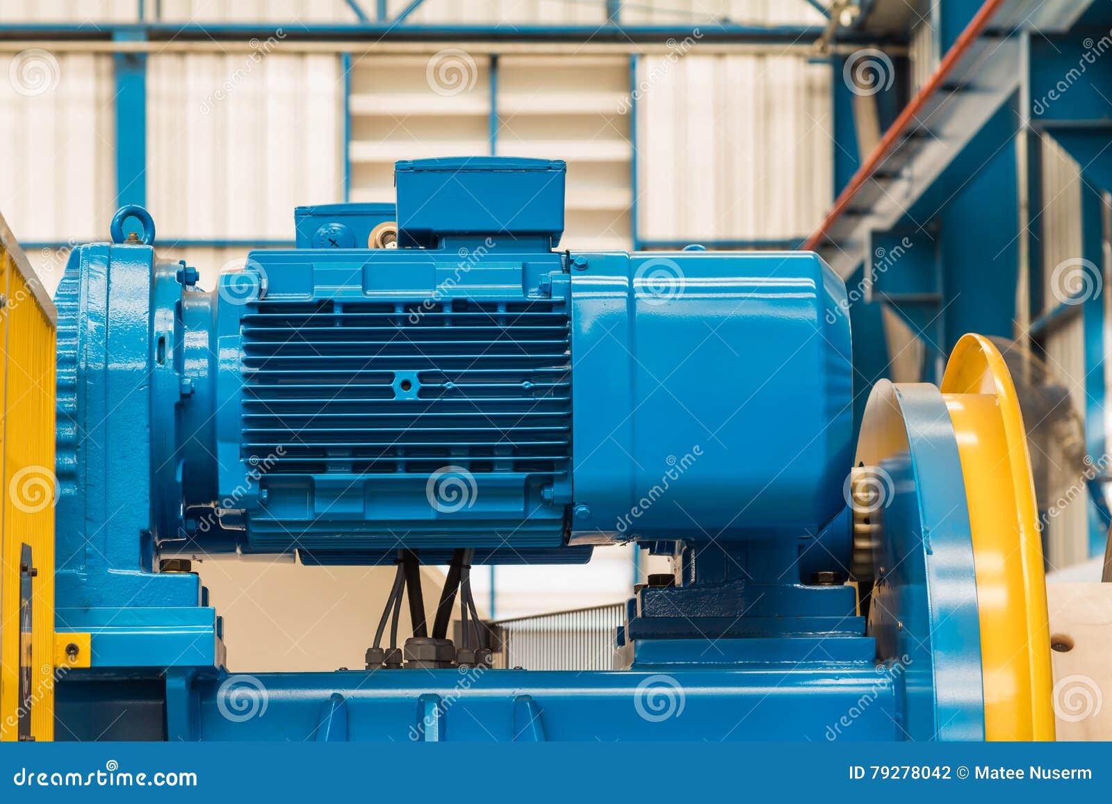 Electric motor on machine stock photo. Image of mounted 79278042