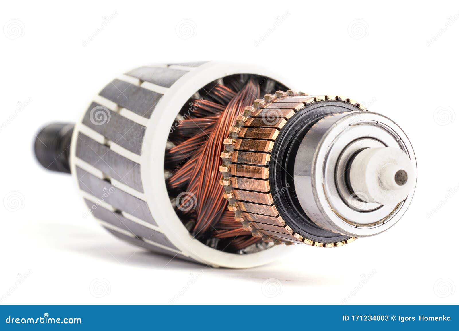Electric Motor Rotor Isolated on White Background. Stock Image - Image