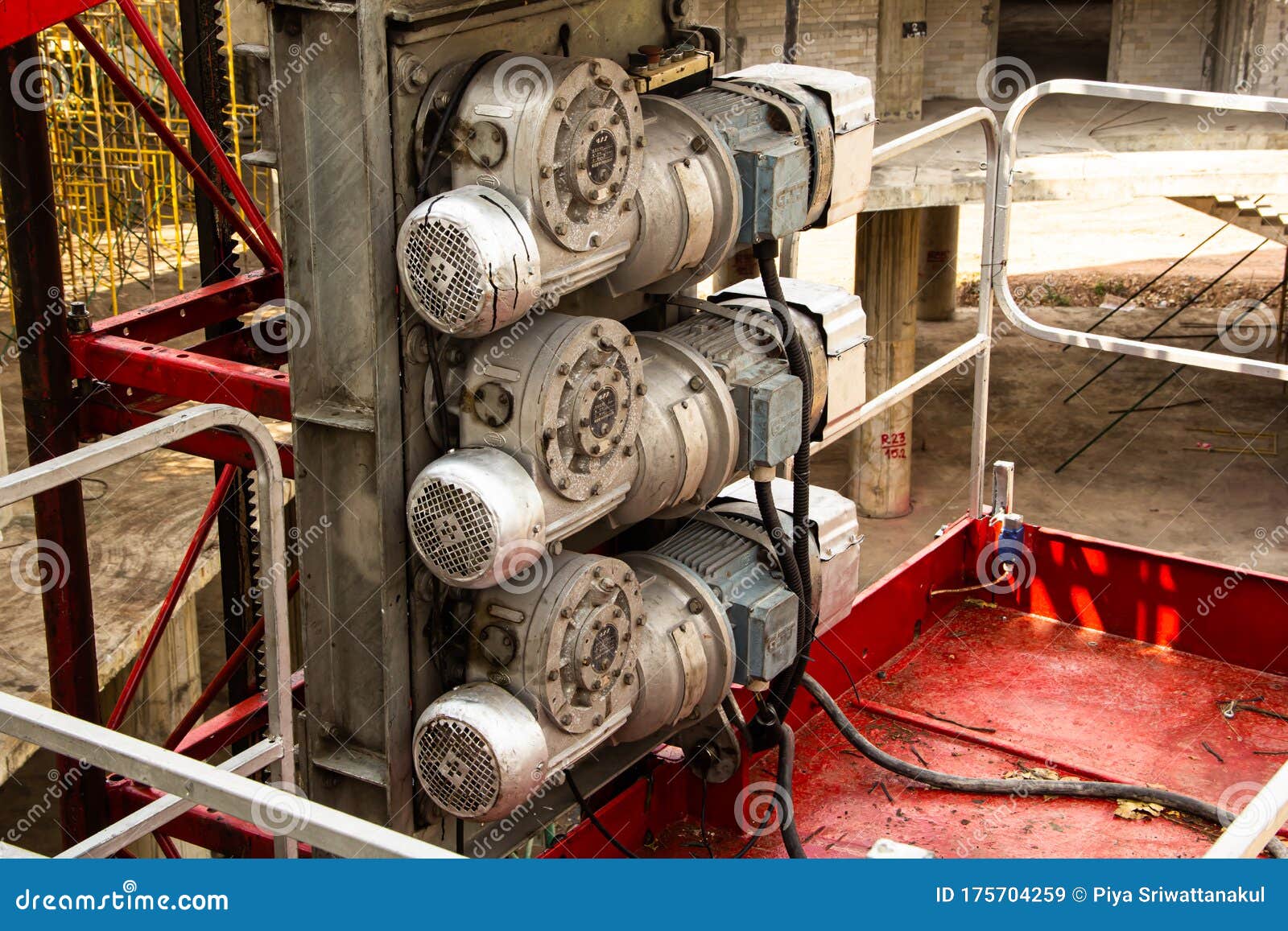 Electric Motors for Construction Elevator Stock Image Image of lift
