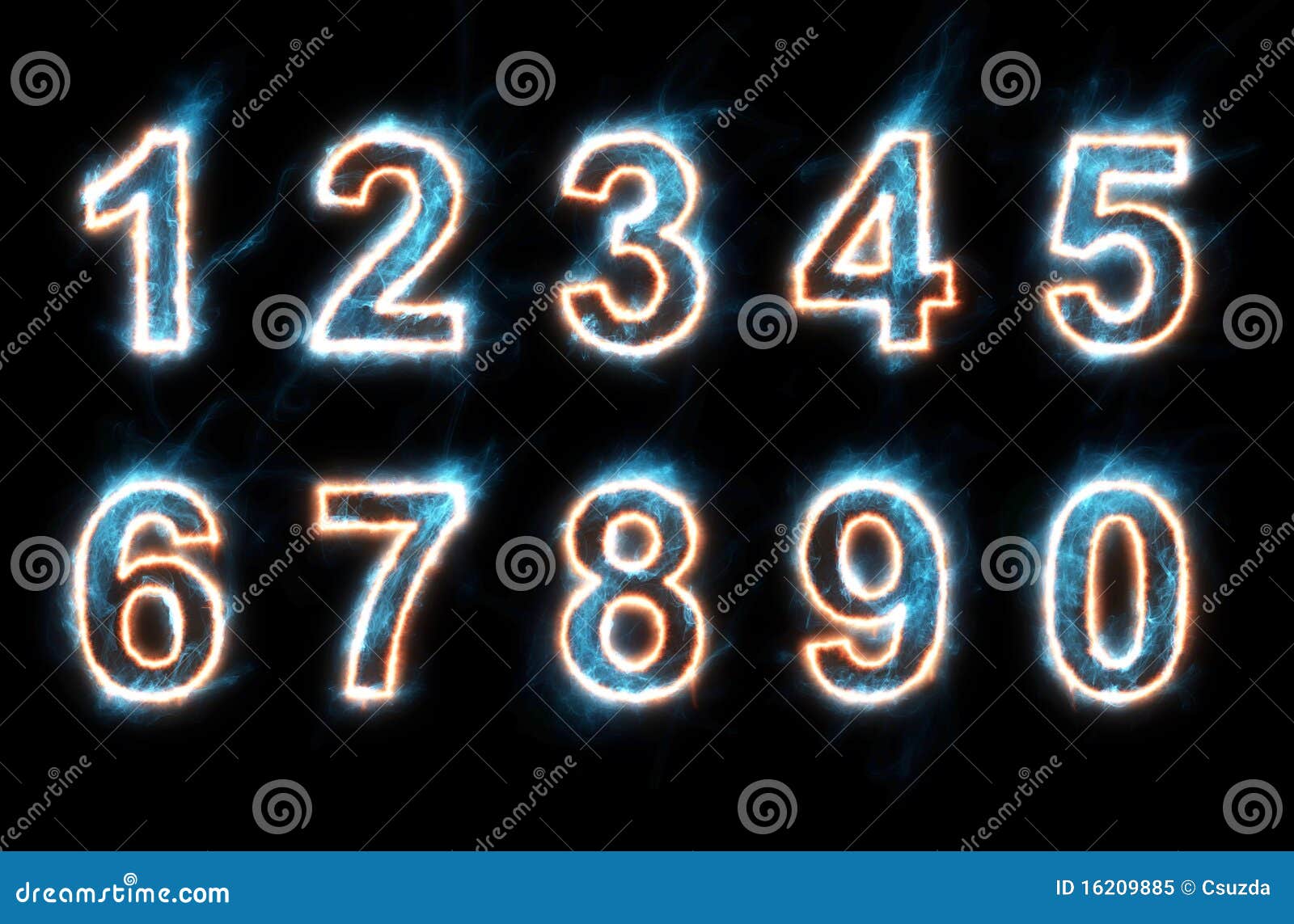Electric numbers stock illustration. Illustration of five 16209885