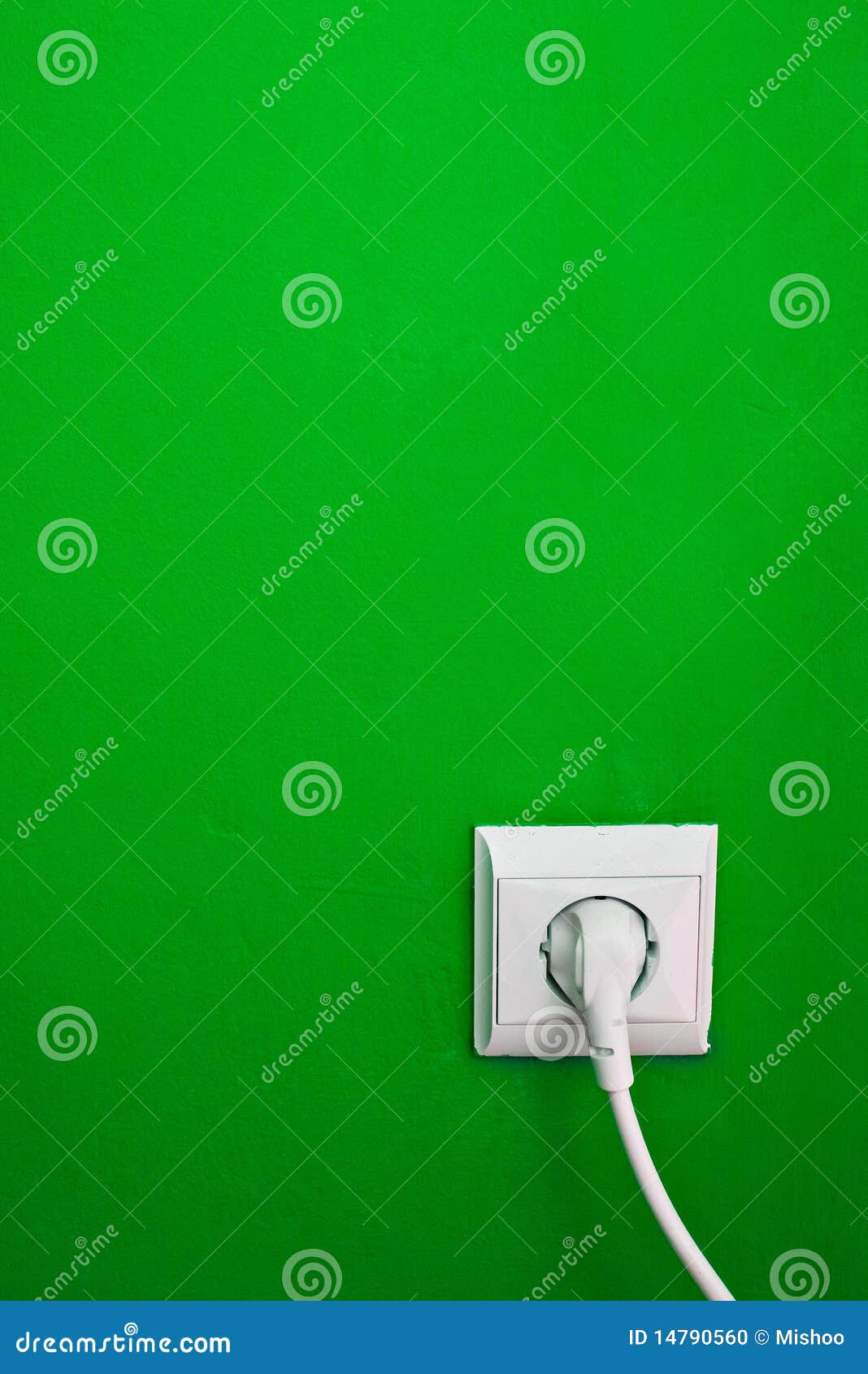 Electric Outlet on Green Wall Stock Photo Image of socket, white 14790560