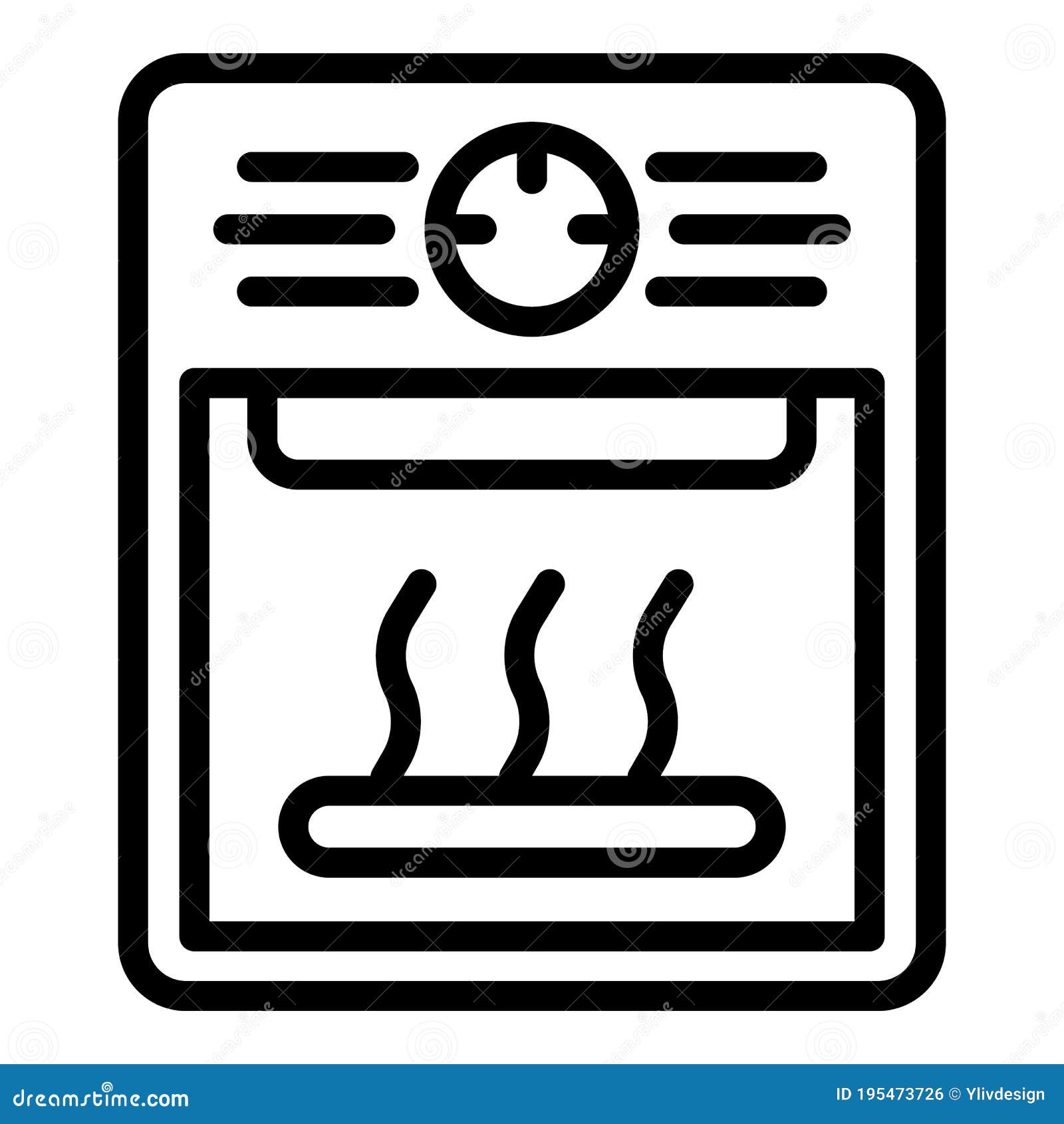 Electric Oven Icon, Outline Style Stock Vector Illustration of oven