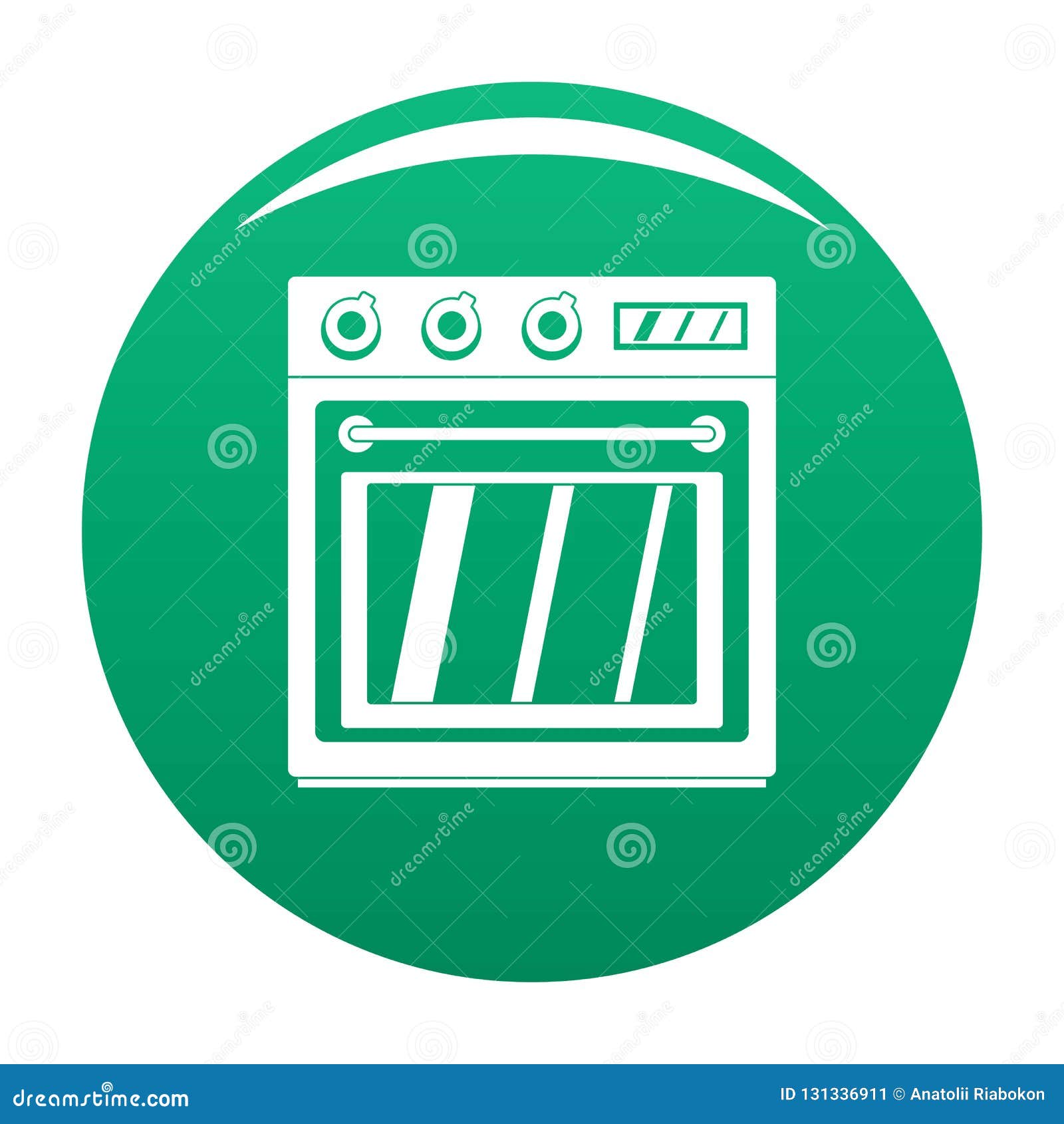 Electric Oven Icon Vector Green Stock Vector Illustration of handle