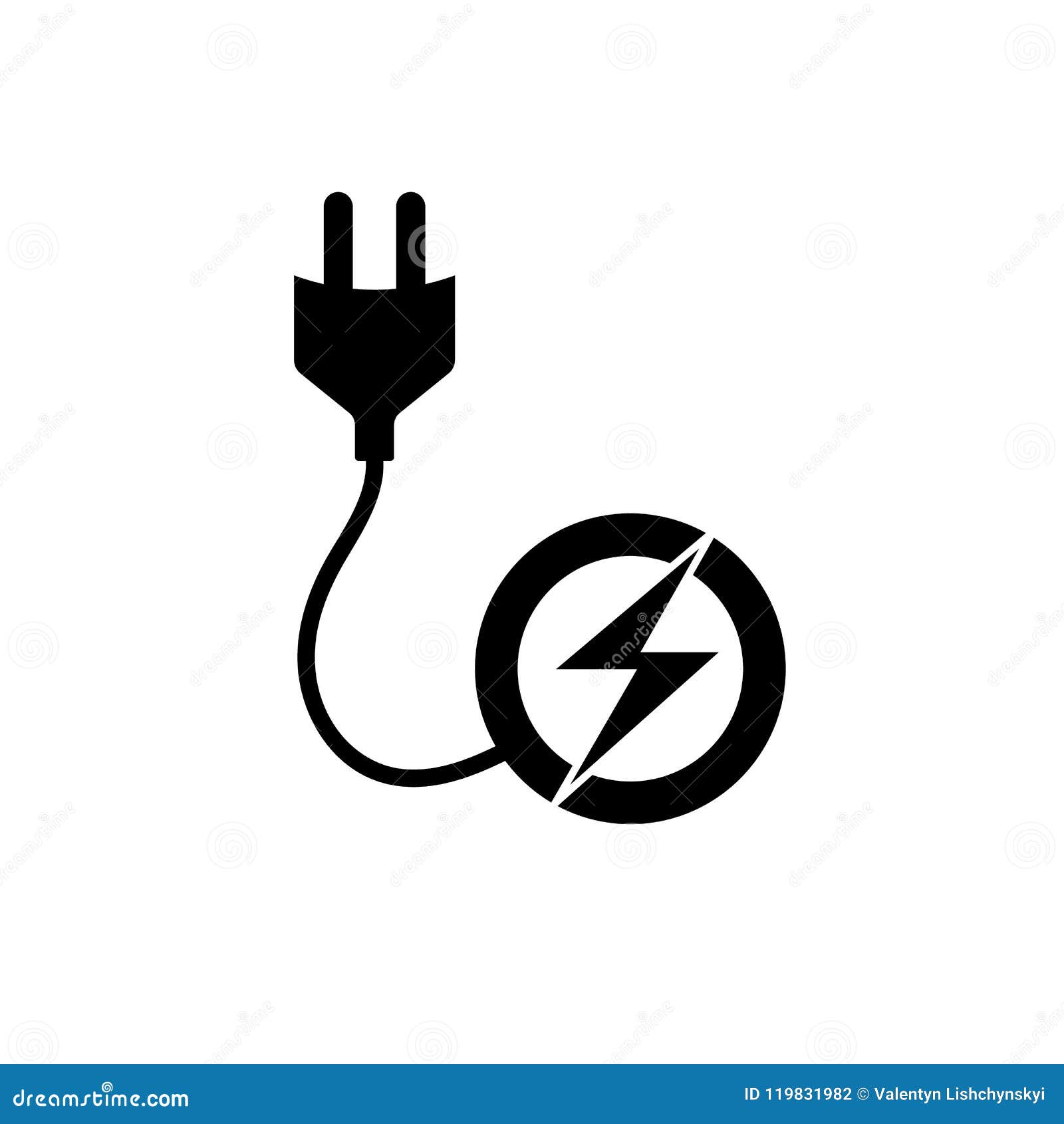 Electric plug icon stock illustration. Illustration of electronic 119831982