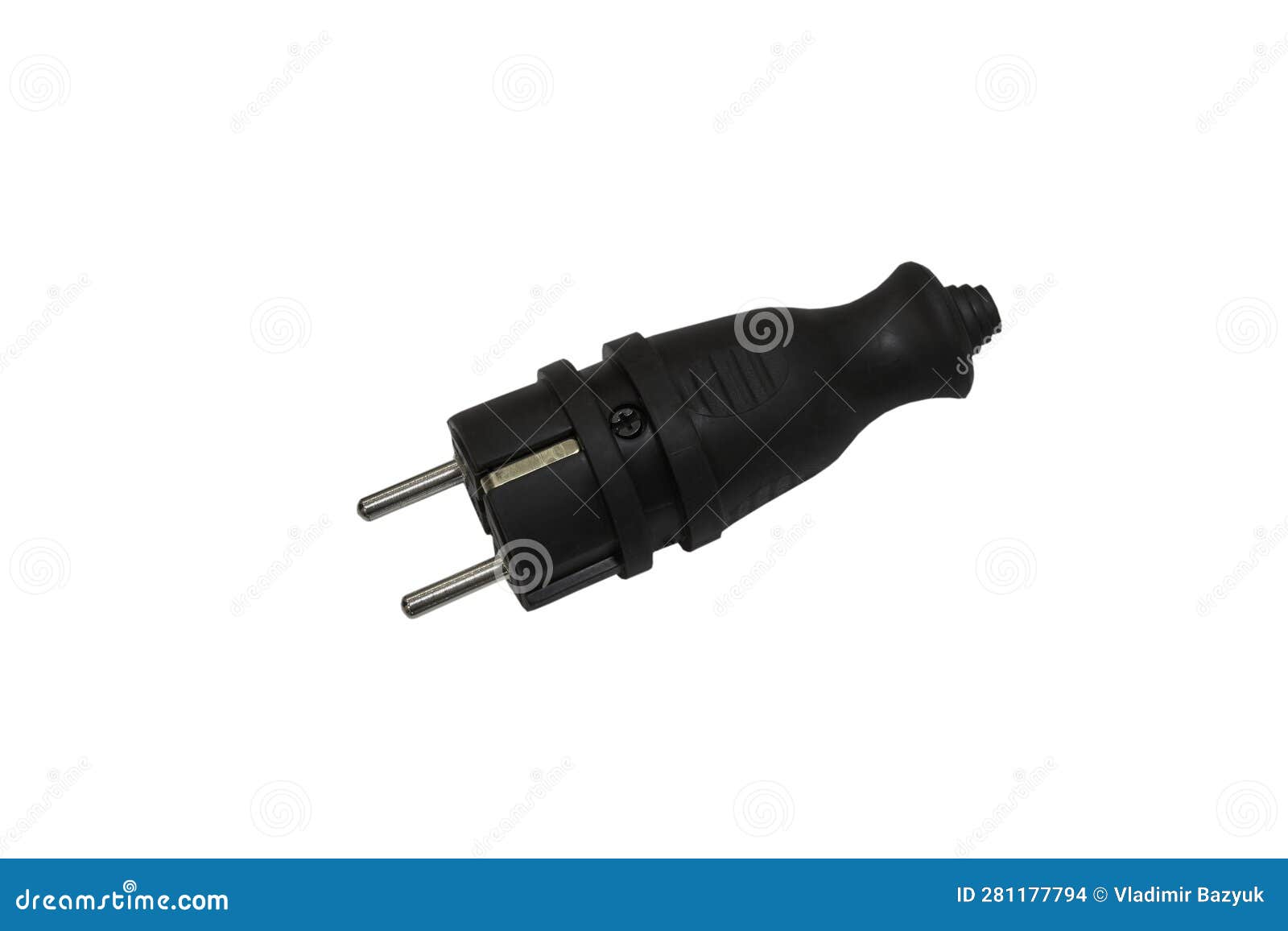 Electric Plug Isolated on a White Background,black Electric Plug Made