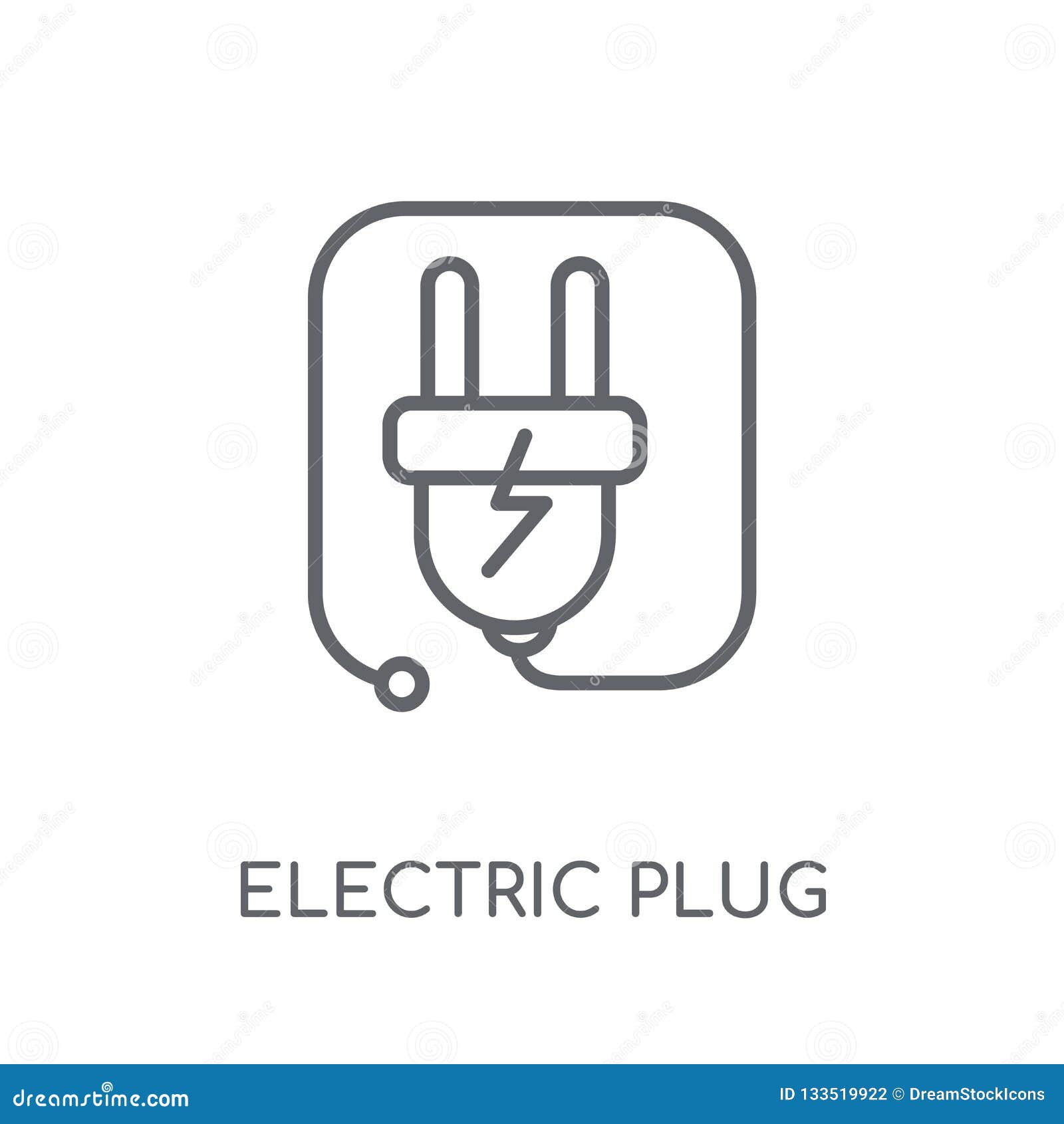Electric Plug Linear Icon. Modern Outline Electric Plug Logo Con Stock