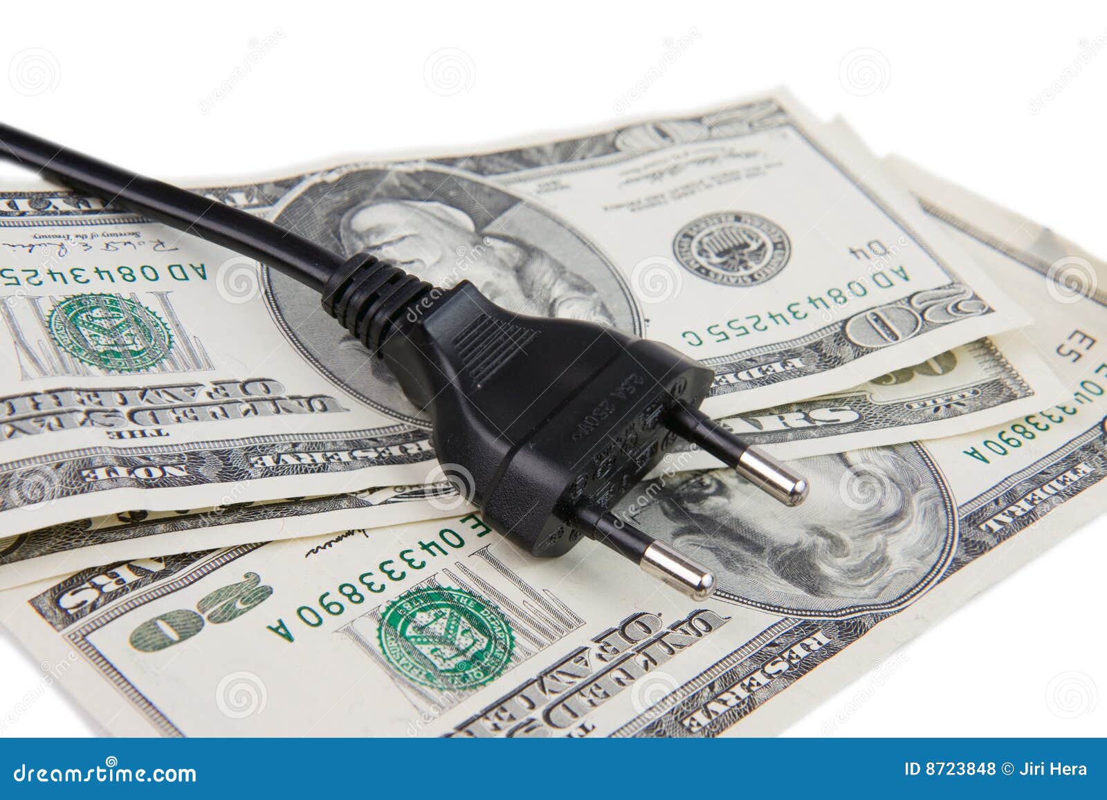Electric plug and money stock photo. Image of electric 8723848