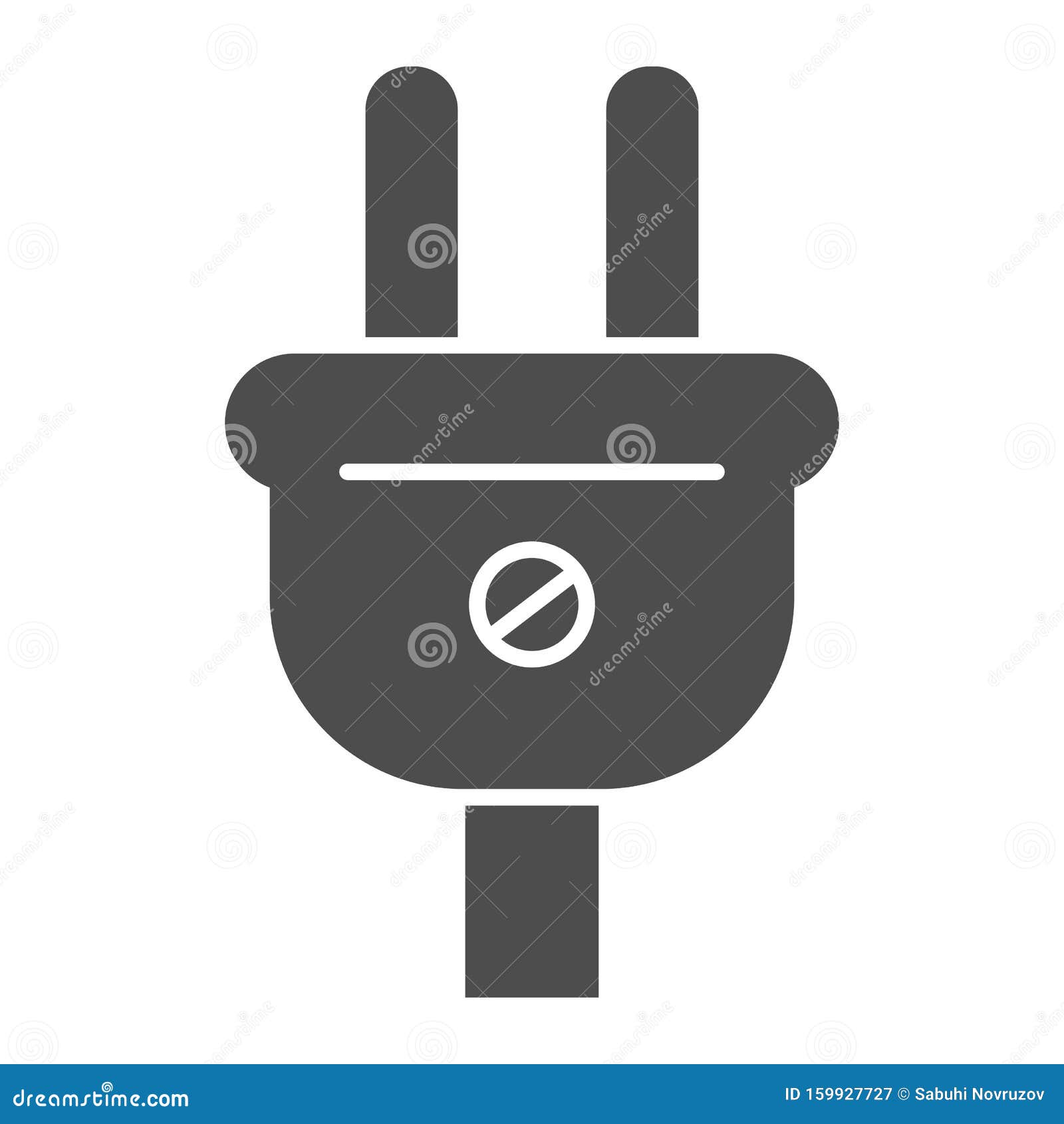 Electric Plug Solid Icon. Socket Plug Vector Illustration Isolated on