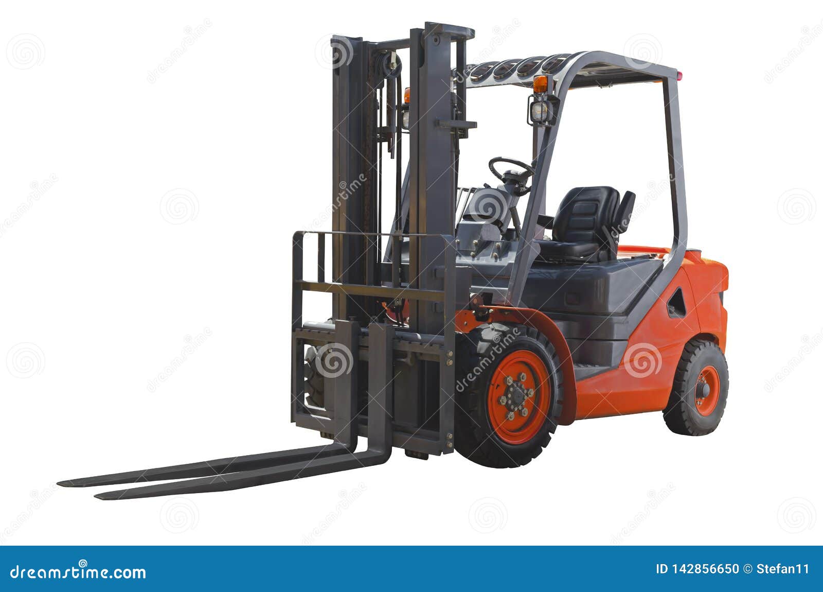 Electric Pneumatic Forklift Stock Photo Image of load, white 142856650