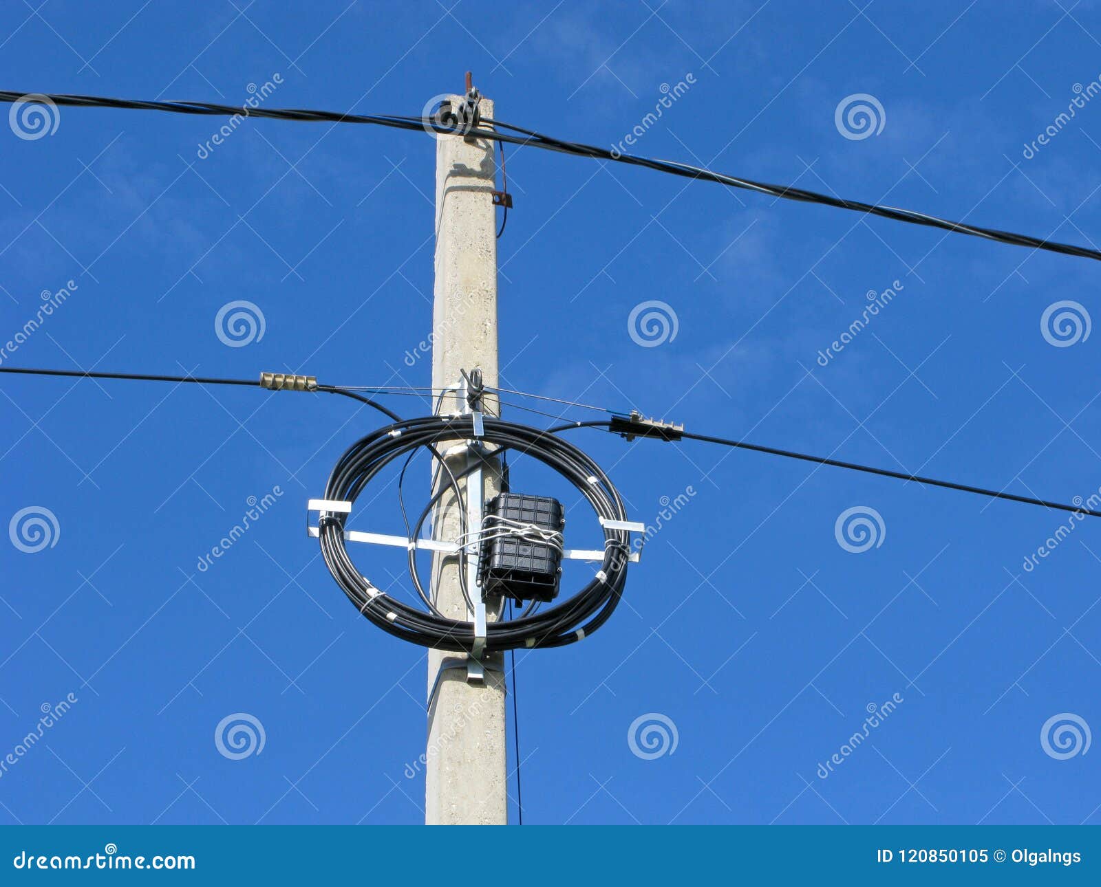 Electric Pillar with Additional Cable Stock Image Image of extra, communication 120850105