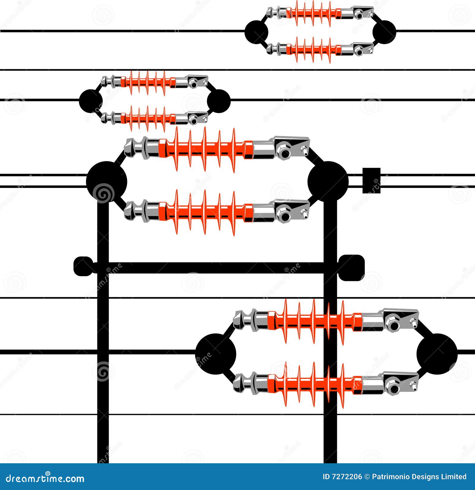 Electric Power Line Insulator Stock Illustration Illustration of