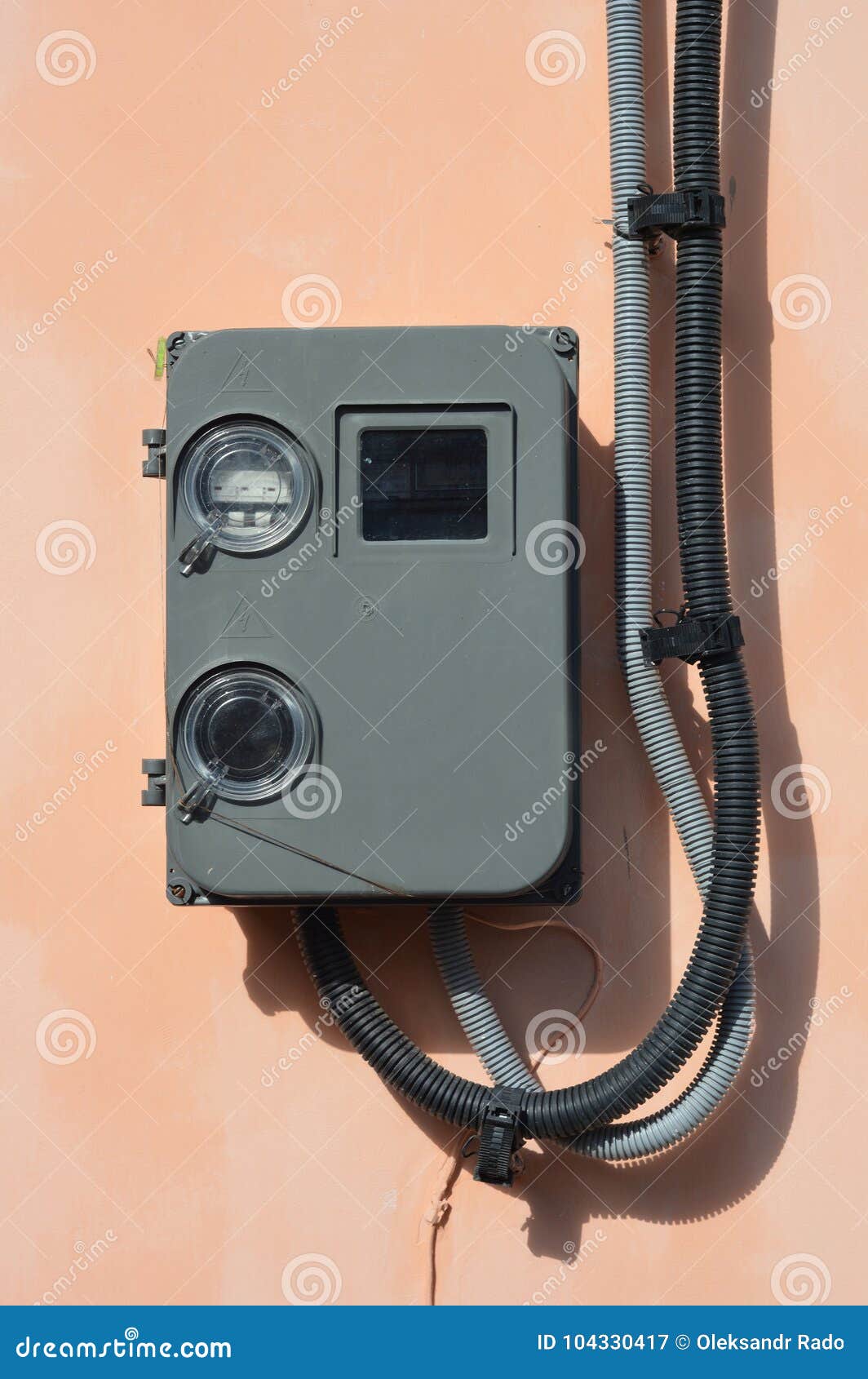 Electric Power Meter Outdoor House Watt Hour Electric Meter Measurement On House Wall Stock Image Image Of Measurement House 104330417