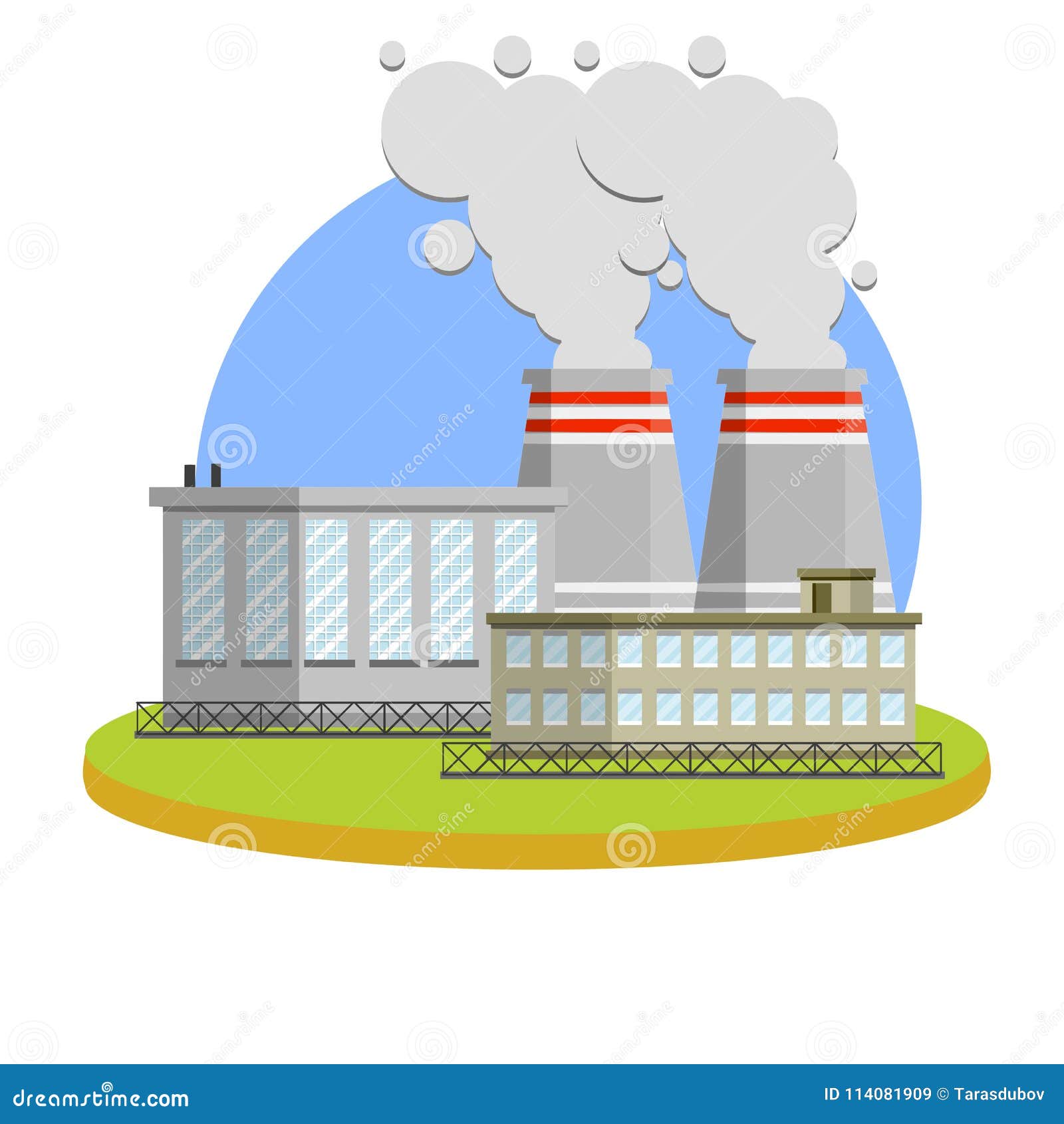 Cartoon Flat Illustration - Pipe Factory with Smoke. Stock Illustration -  Illustration of business, goods: 114081909