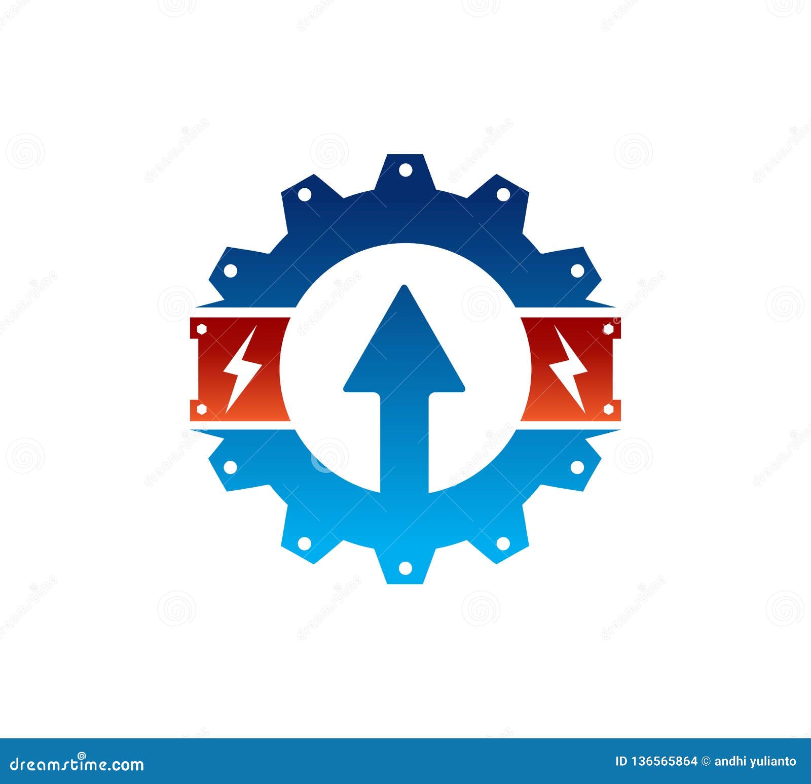 Electric Power Up Arrow Gear Icon Vector Logo Design Stock ...