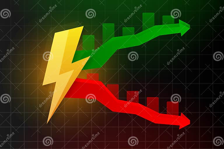 Electric Price Up and Down. Utility Bill Increase. Electricity Prices