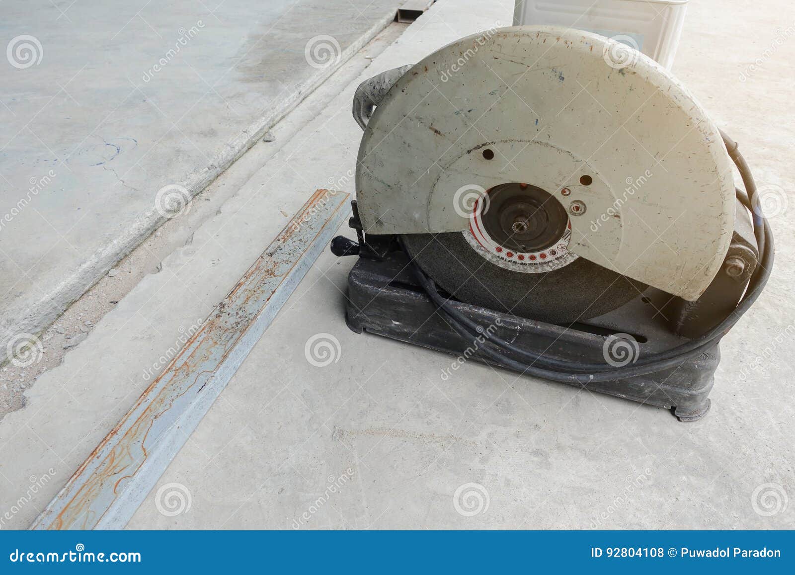 Electric saw for cut metal stock photo. Image of cutting 92804108