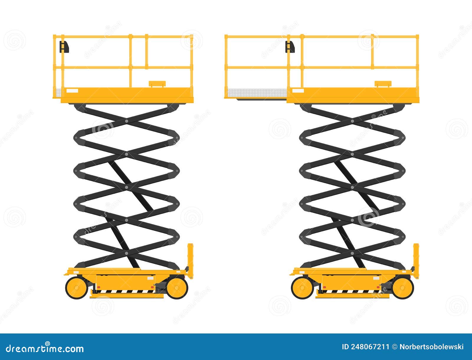 Scissor Lift Work Platform. Vector Stock Vector Illustration of