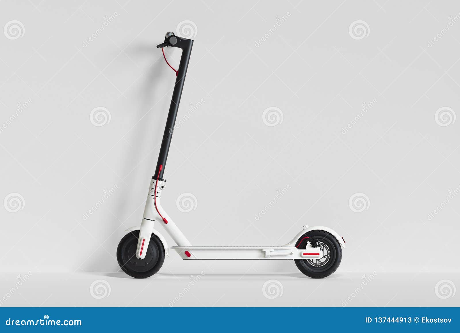electric scooter on white background. eco transport. 3d rendering