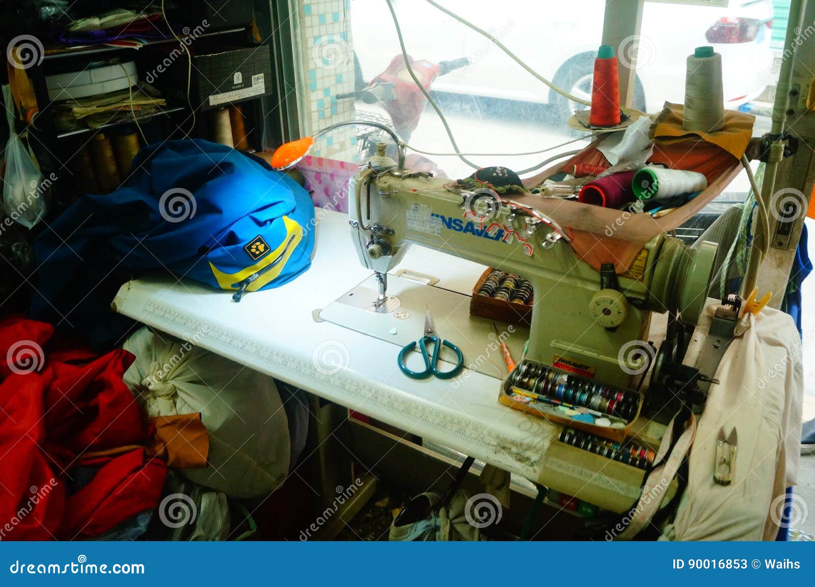 Electric Sewing Machine in Garment Processing Factory Editorial Stock