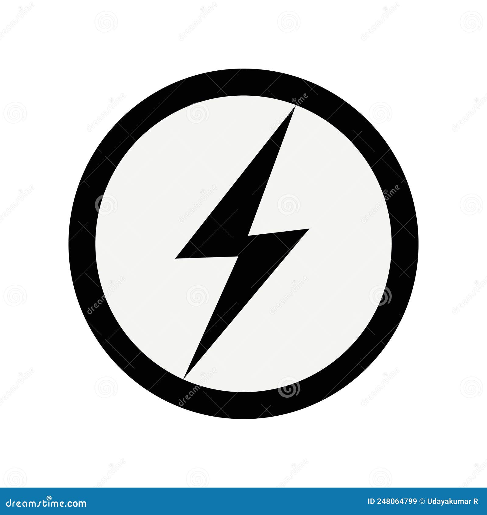 Electric Shock Icon Symbol. on White Background Stock Vector