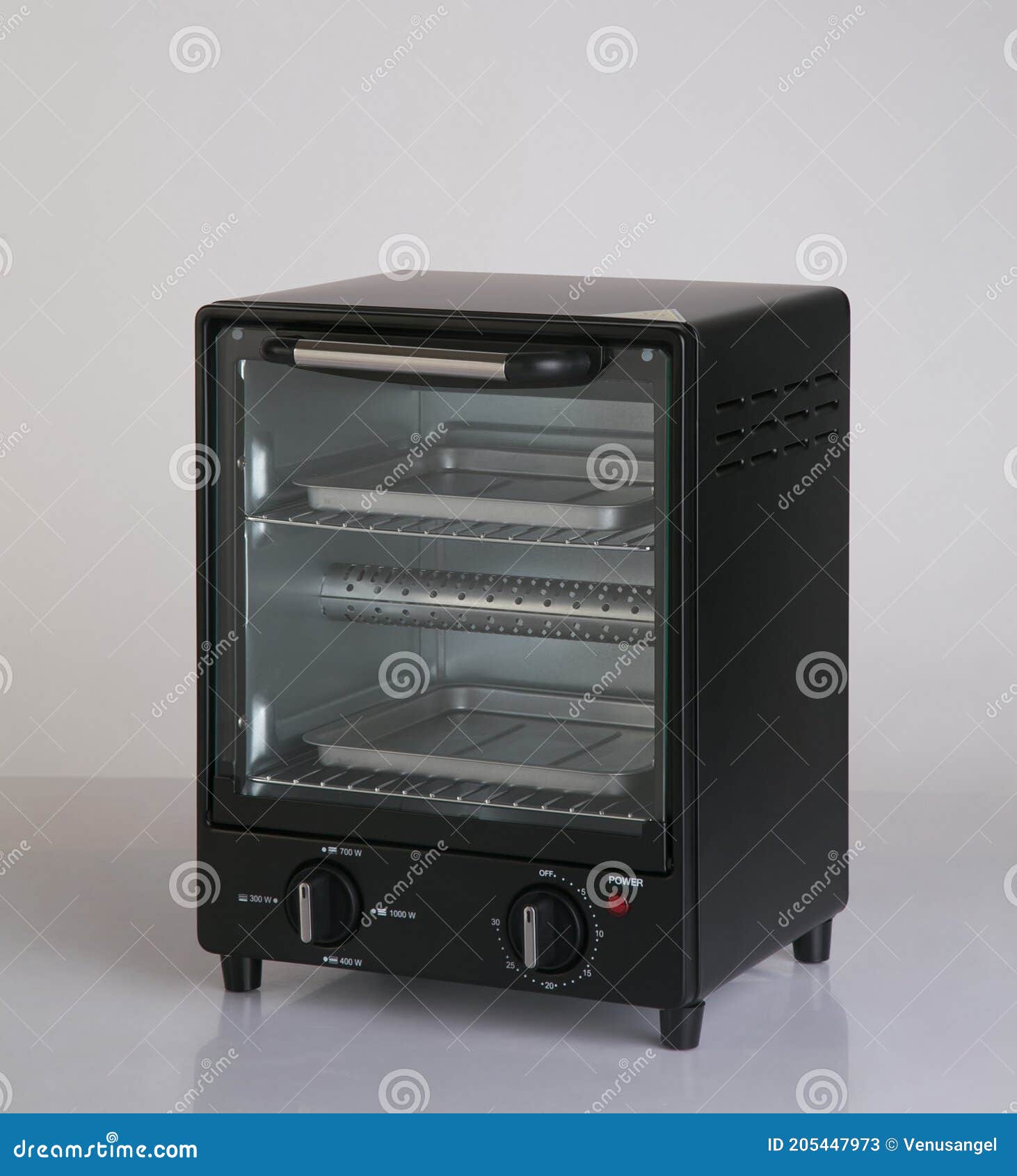 Electric Small Kitchen Oven Isolated on White Stock Image Image of