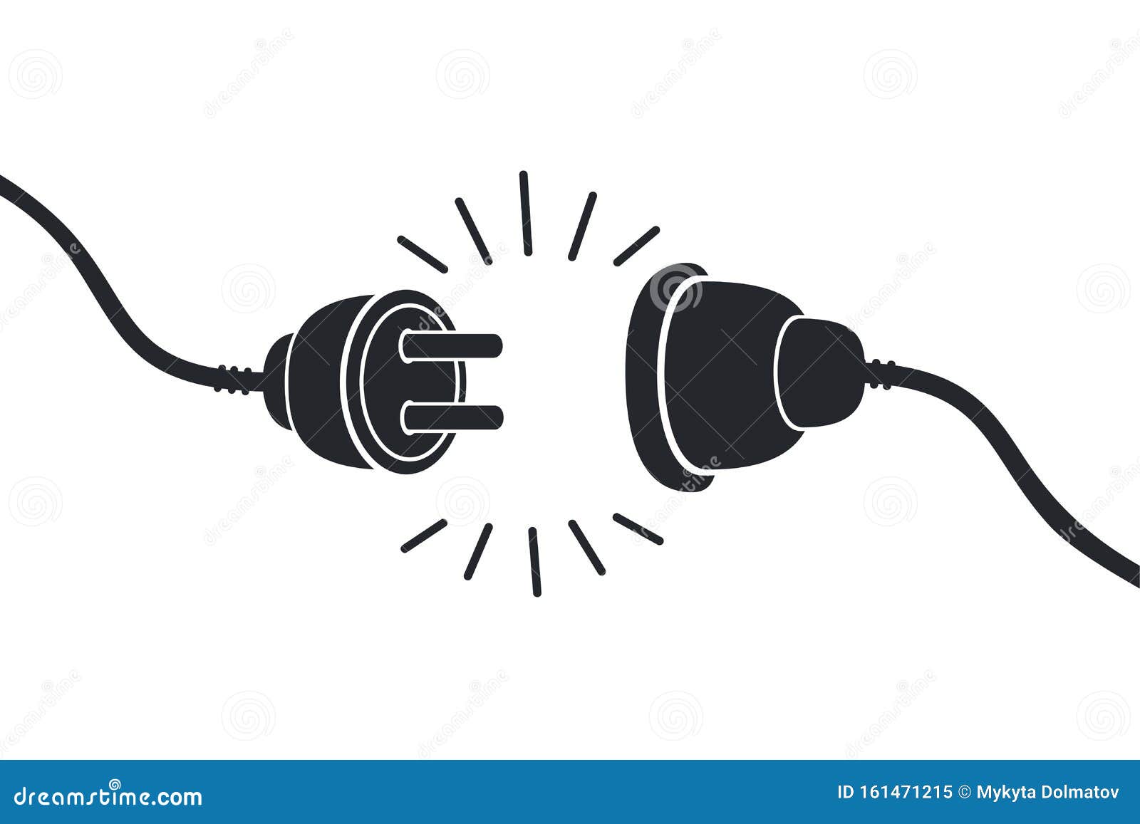 electric socket with a plug. connection and disconnection concept. concept of 404 error connection. electric plug